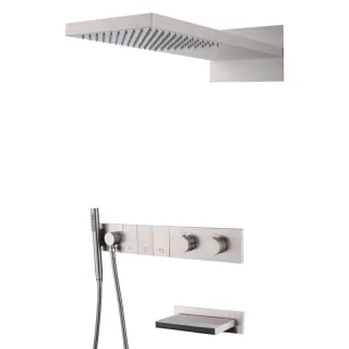 Душевой комплект Boheme Zodiac 133-2-NB с термостатом брашированный никель